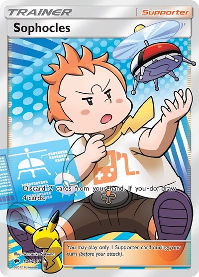 Sophocles (Full Art) (SM - Burning Shadows) Near Mint Holofoil