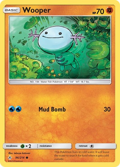Wooper (SM - Unbroken Bonds) Near Mint Reverse Holofoil