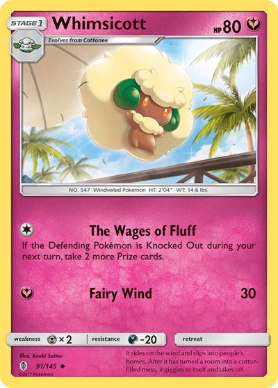 Whimsicott (SM - Guardians Rising) Near Mint Reverse Holofoil