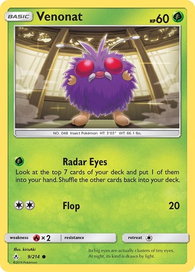 Venonat (9) (SM - Unbroken Bonds) Near Mint