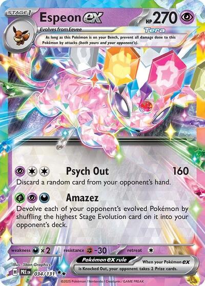 Espeon ex - 034 (SV: Prismatic Evolutions) Near Mint Holofoil