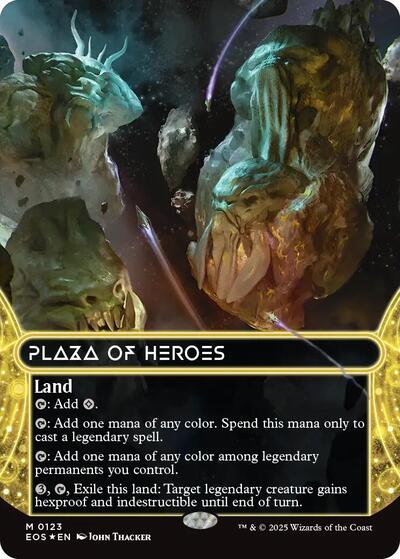 Plaza of Heroes (0123) (Borderless) (Galaxy Foil) (Stellar Sights) Near Mint Foil