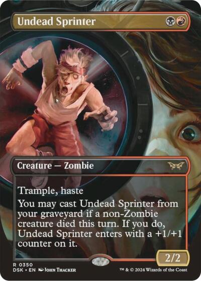 Undead Sprinter (Borderless) (Duskmourn: House of Horror) Light Play