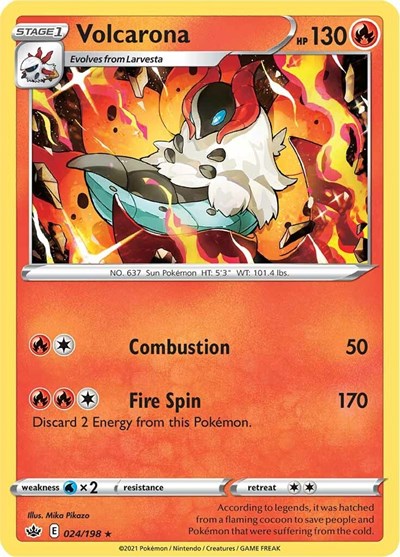 Volcarona (SWSH06: Chilling Reign) Near Mint Reverse Holofoil