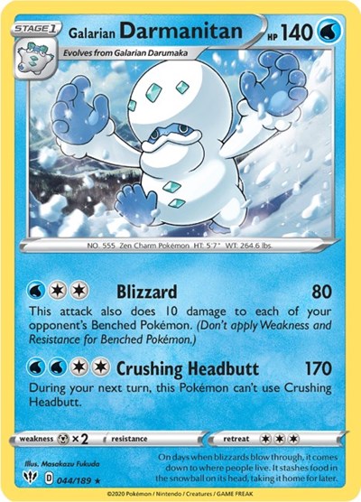 Galarian Darmanitan (44) (SWSH03: Darkness Ablaze) Near Mint Reverse Holofoil