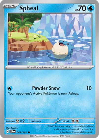 Spheal - 043 (SV08: Surging Sparks) Near Mint Reverse Holofoil