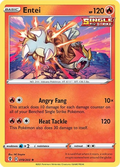 Entei (SWSH07: Evolving Skies) Near Mint Reverse Holofoil