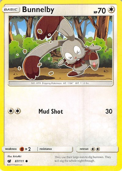 Bunnelby (SM - Crimson Invasion) Near Mint Reverse Holofoil