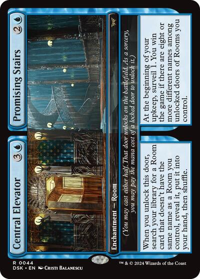 Central Elevator / Promising Stairs (Duskmourn: House of Horror) Near Mint Foil