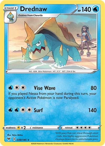 Drednaw (SWSH04: Vivid Voltage) Near Mint Reverse Holofoil