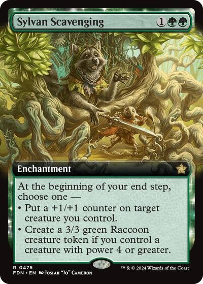 Sylvan Scavenging (Extended Art) (Foundations) Light Play Foil