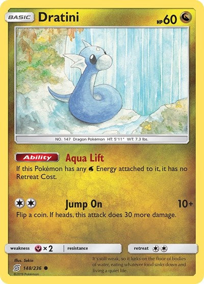 Dratini (148) (SM - Unified Minds) Near Mint Reverse Holofoil