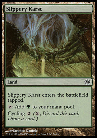 Slippery Karst (Duel Decks: Garruk vs Liliana) Light Play