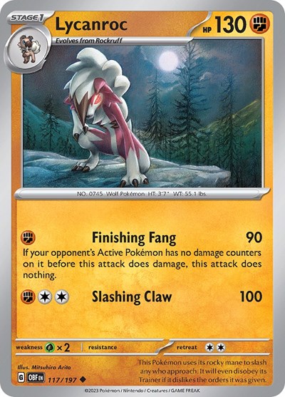 Lycanroc (Scarlet and  Violet: Obsidian Flames) Near Mint