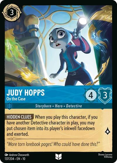 Judy Hopps - On the Case (Whispers in the Well) Near Mint Cold Foil