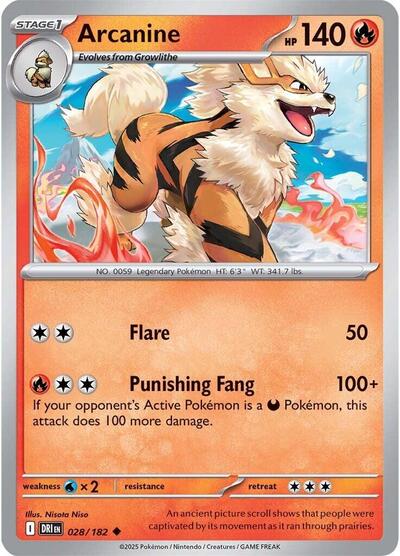 Arcanine (SV10: Destined Rivals) Near Mint Reverse Holofoil