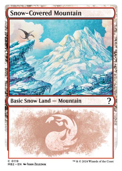 Snow-Covered Mountain (White Border) (Mystery Booster 2) Near Mint