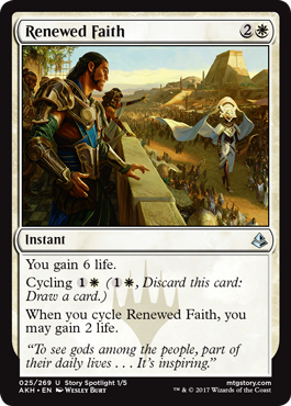 Renewed Faith (Amonkhet) Light Play Foil