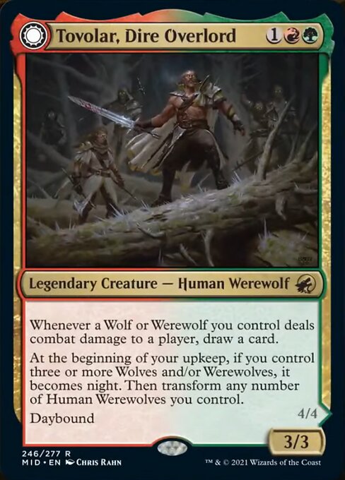 Tovolar, Dire Overlord / Tovolar, the Midnight Scourge (Innistrad: Midnight Hunt) Light Play