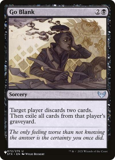Go Blank (The List) Near Mint