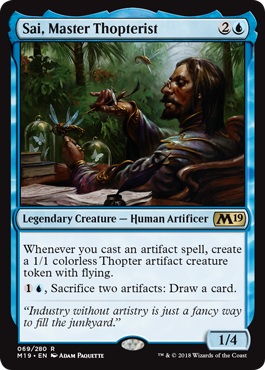 Sai, Master Thopterist (Magic 2019 Core Set) Light Play Foil