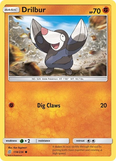 Drilbur (SM - Unified Minds) Near Mint Reverse Holofoil