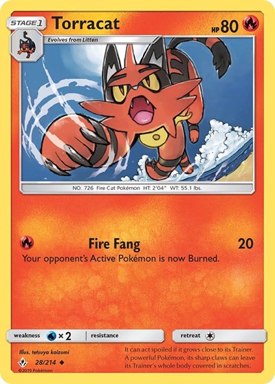 Torracat (SM - Unbroken Bonds) Near Mint Reverse Holofoil