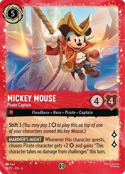 Mickey Mouse - Pirate Captain (Disney Lorcana Promo Cards) Near Mint Holofoil