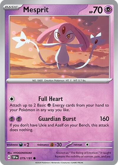 Mesprit - 079 (SV08: Surging Sparks) Near Mint Reverse Holofoil