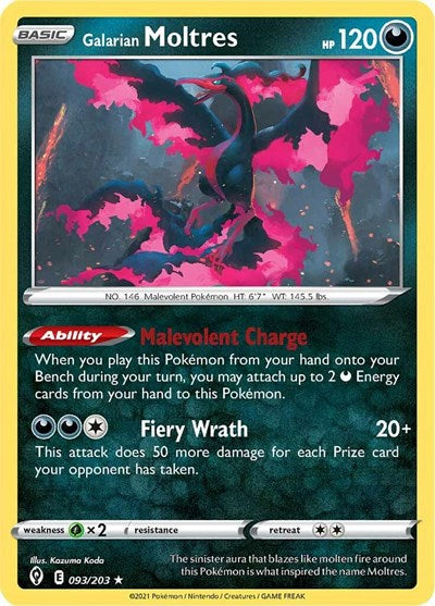 Galarian Moltres (SWSH07: Evolving Skies) Near Mint Reverse Holofoil