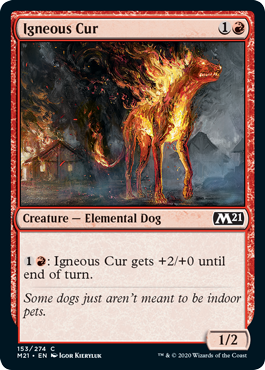 Igneous Cur (Magic 2021 Core Set) Light Play Foil