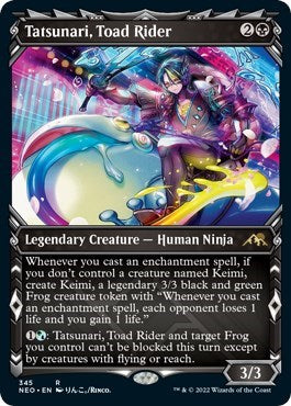 Tatsunari, Toad Rider (Showcase) (Kamigawa: Neon Dynasty) Light Play