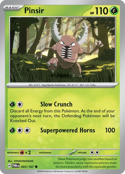 Pinsir - 003 (SV06: Twilight Masquerade) Near Mint