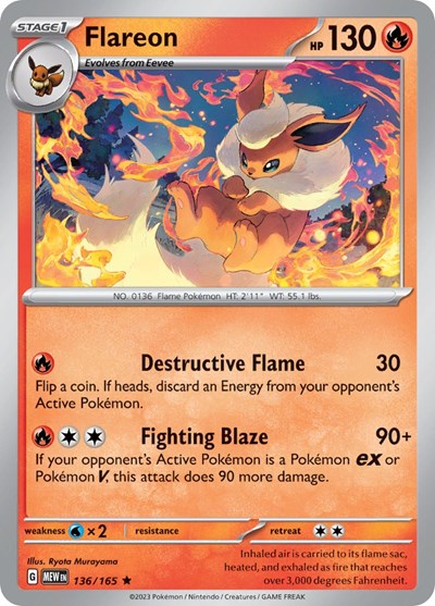 Flareon (Scarlet and Violet: 151) Near Mint Holofoil