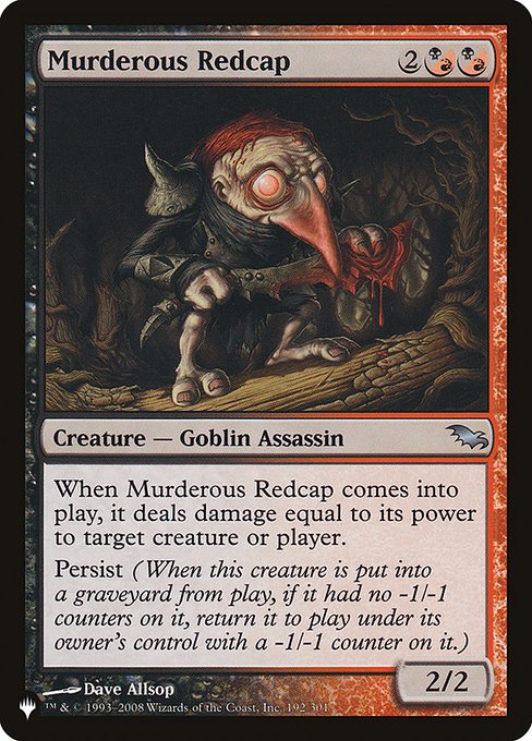 Murderous Redcap (The List) Near Mint