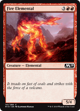 Fire Elemental (Magic 2019 Core Set) Light Play Foil