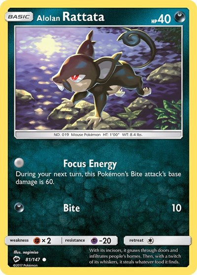 Alolan Rattata (SM - Burning Shadows) Near Mint