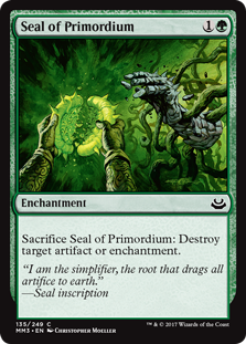 Seal of Primordium (Modern Masters 2017) Light Play Foil