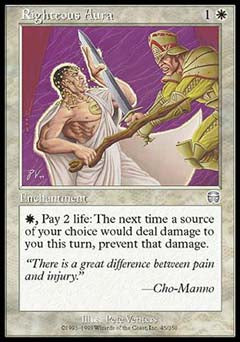 Righteous Aura (Mercadian Masques) Light Play