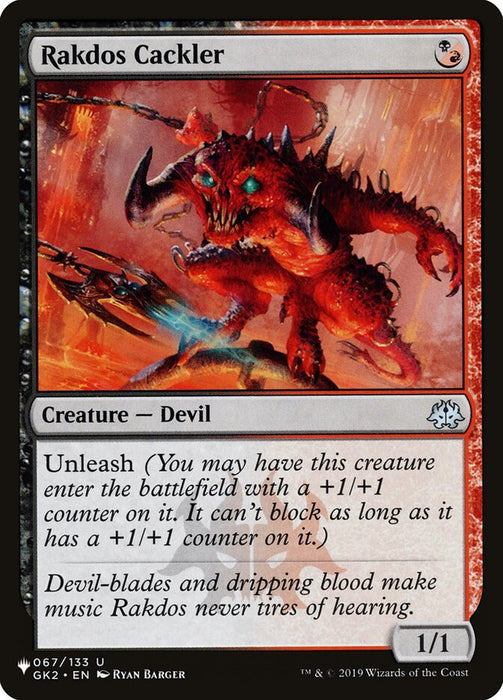 Rakdos Cackler (The List) Light Play