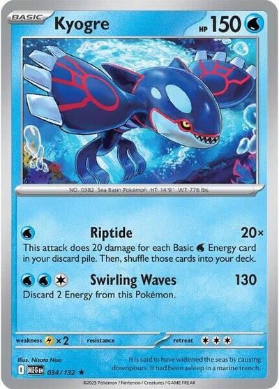 Kyogre (ME01: Mega Evolution) Near Mint Reverse Holofoil