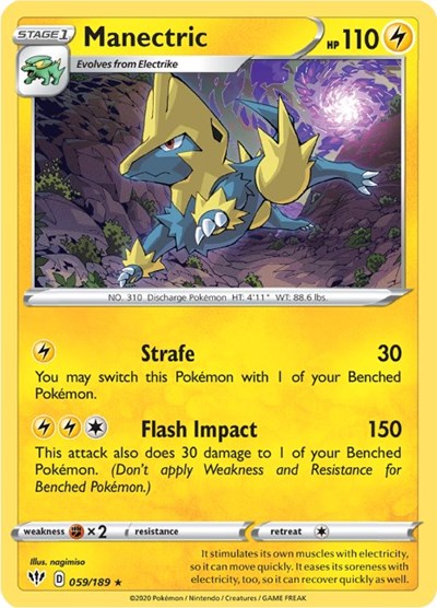 Manectric (SWSH03: Darkness Ablaze) Near Mint Reverse Holofoil