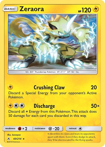 Zeraora (SM - Unbroken Bonds) Near Mint Reverse Holofoil