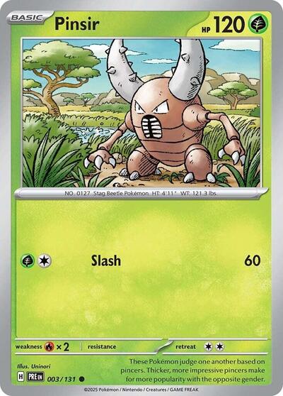 Pinsir (SV: Prismatic Evolutions) Near Mint Reverse Holofoil