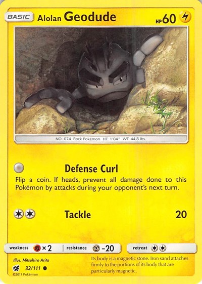 Alolan Geodude (SM - Crimson Invasion) Near Mint Reverse Holofoil