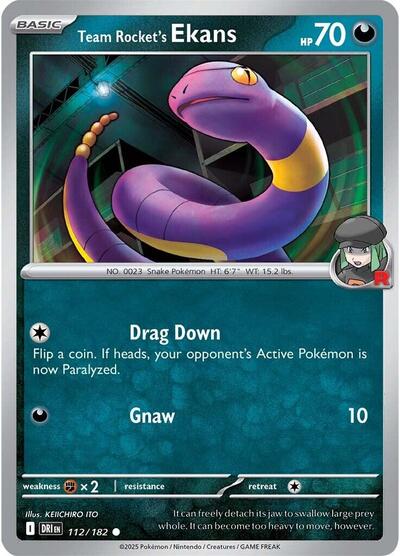 Team Rocket's Ekans (SV10: Destined Rivals) Near Mint Reverse Holofoil