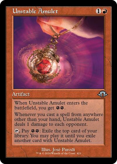 Unstable Amulet (Retro Frame) (Modern Horizons 3) Light Play Foil
