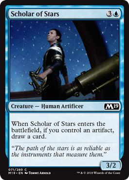 Scholar of Stars (Magic 2019 Core Set) Light Play Foil