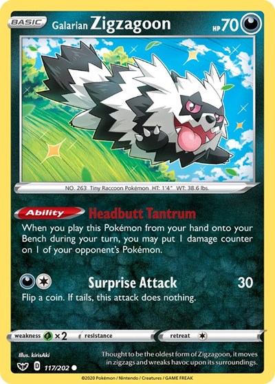 Galarian Zigzagoon (SWSH01: Sword & Shield Base Set) Near Mint