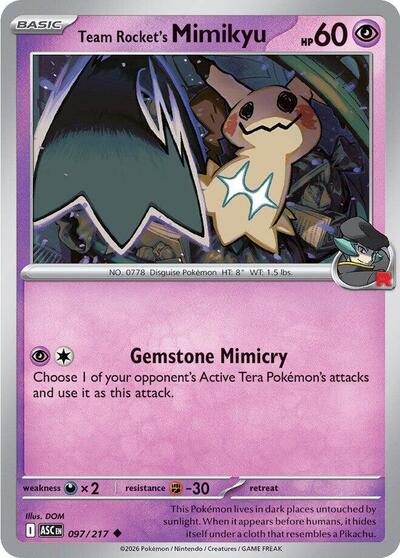 Team Rocket's Mimikyu - 097 (ME: Ascended Heroes) Near Mint